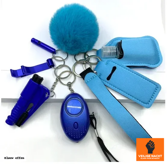 Safora - Veiligheids Sleutelhanger Set – 8-Delig