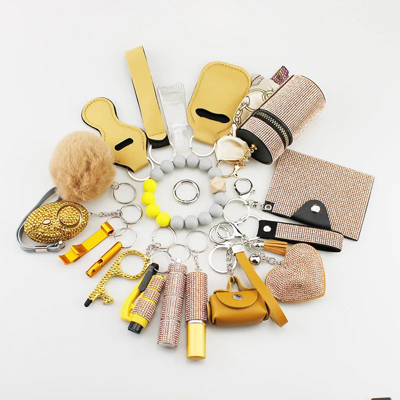 Noira™ – Luxe Veiligheids Sleutelhanger Set (19-delig)