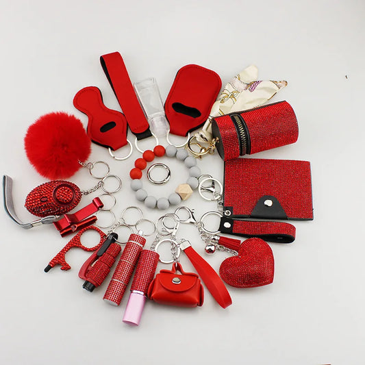 Noira™ – Luxe Veiligheids Sleutelhanger Set (19-delig)