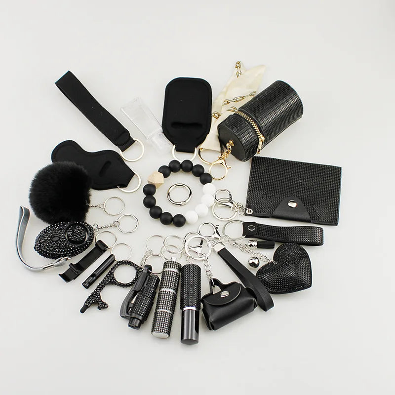 Noira™ – Luxe Veiligheids Sleutelhanger Set (19-delig)