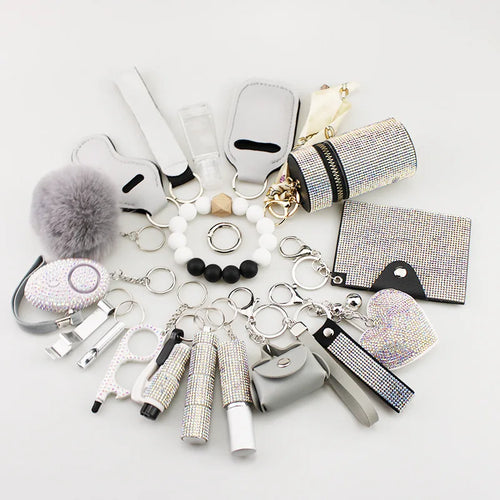 Noira™ – Luxe Veiligheids Sleutelhanger Set (19-delig)